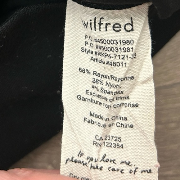 Aritzia Wilfred Campagne Pencil Mini Skirt High Rise Waist Zipper Black Size 0 - Picture 6 of 8